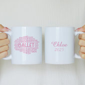 Gepersonaliseerde roze ballet typrografie Mok