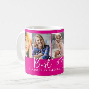 Gepersonaliseerde roze beste vrienden foto koffiemok