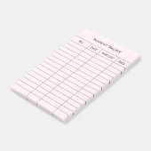 Gepersonaliseerde roze betaling tracker post-it® notes (Schuin)