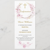 Gepersonaliseerde roze bevestiging Prayer-kaart Menu (Voorkant)