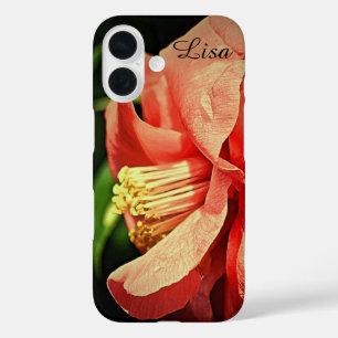 Gepersonaliseerde roze bloem Apple iPhone Case
