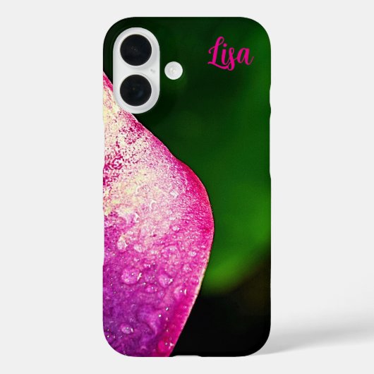 Gepersonaliseerde roze bloem Apple iPhone Case (Achterkant)