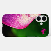 Gepersonaliseerde roze bloem Apple iPhone Case (Achterkant (horizontaal))