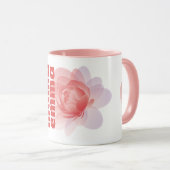 Gepersonaliseerde Roze Bloem Mok Custom Gift voor (Voorkant rechts)