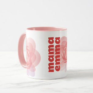 Gepersonaliseerde Roze Bloem Mok Custom Gift voor