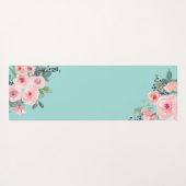Gepersonaliseerde roze bloemige Rozen Yogamat (Achterkant (horizontaal))