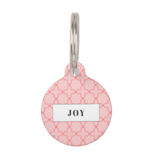 Gepersonaliseerde Roze Blush Patroon Stapeling Huisdierpenning