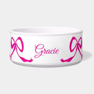Gepersonaliseerde Roze Bogen Hondenschaal Voerbakje