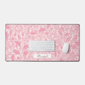 Gepersonaliseerde  roze Boho Floral Bureaumat (Keyboard & Muis)