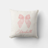 Gepersonaliseerde Roze Bow coquette esthetische Ba Kussen (Voorkant)