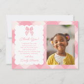 Gepersonaliseerde Roze Bow Coquette Esthetische Fo Bedankkaart (Voorkant)