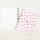 Gepersonaliseerde Roze Bow Coquette Monogrammed Pr Planner (Display)