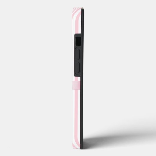 Gepersonaliseerde Roze Bow Gestreepte iPhone Case  (Achterkant / Links)