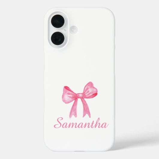 Gepersonaliseerde Roze Bow Stropdas iPhone Case|Aa Case-Mate iPhone Case (Achterkant)