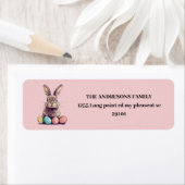 Gepersonaliseerde  Roze Bunny & Egg Easter Etiket (Insitu)