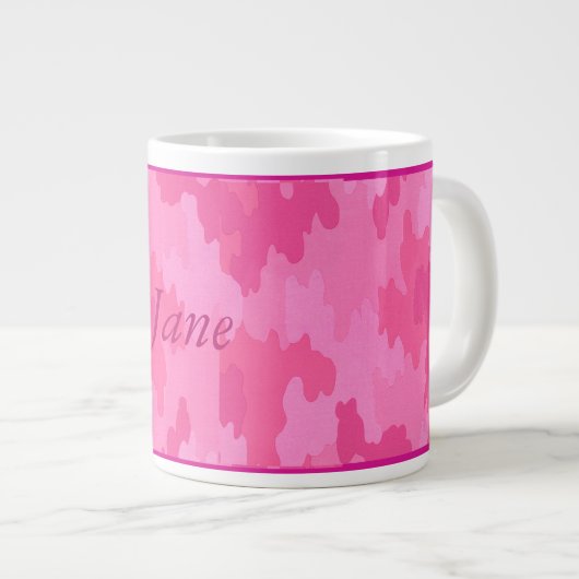 Gepersonaliseerde roze camouflage Mok (Voorkant rechts)