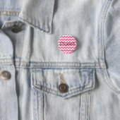 Gepersonaliseerde roze Chevron Pattern Button (In situ)