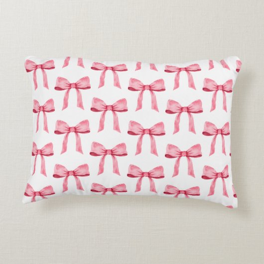 Gepersonaliseerde Roze Coquette Bow Accent Kussen (Achterkant)