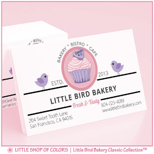 Gepersonaliseerde Roze Cupcake Bakkerij Visitekaartje