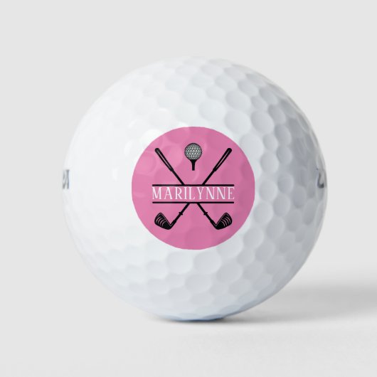 Gepersonaliseerde roze dames golfballen (Voorkant)