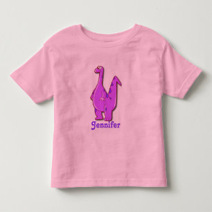 Gepersonaliseerde roze dinosaur kinder shirts