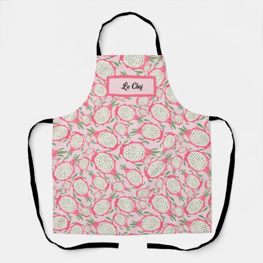 Gepersonaliseerde roze Dragon fruit Le Chef Schort (Voorkant)