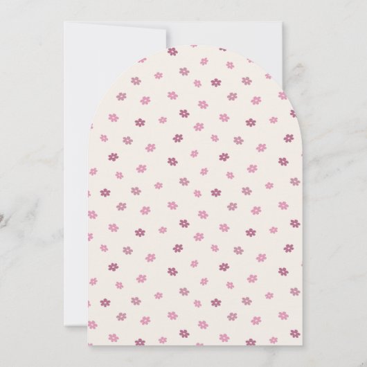 Gepersonaliseerde Roze Eerste Rodeo Roze Boog Verj Kaart (Achterkant)