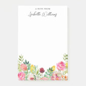 Gepersonaliseerde roze en gele Wildflower Post-it® Notes (Voorkant)
