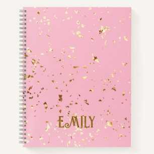 Gepersonaliseerde roze en gouden Notitieboek – Cus
