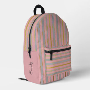 Gepersonaliseerde roze en gouden tas, voor school bedrukte rugzak