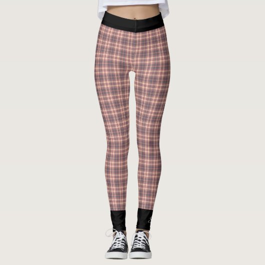 Gepersonaliseerde roze en grijze spellen met zwart leggings (Voorkant)