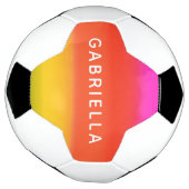 Gepersonaliseerde roze en Oranje Gradient Custom N Voetbal (Gedraaid)