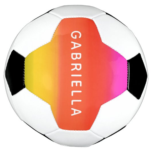 Gepersonaliseerde roze en Oranje Gradient Custom N Voetbal (Gedraaid)
