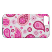 Gepersonaliseerde roze en witte paisley Case-Mate iPhone case (Achterkant (Horizontaal))