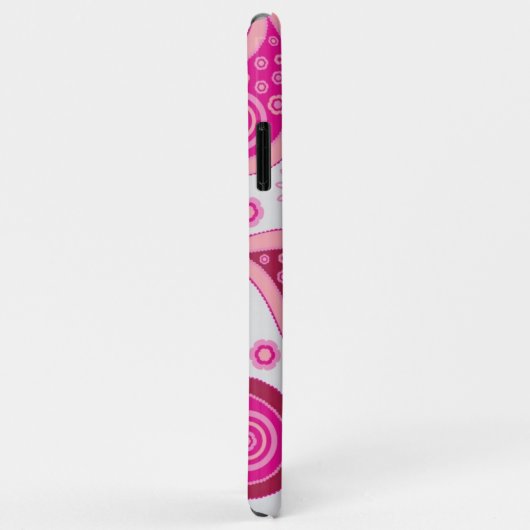 Gepersonaliseerde roze en witte paisley Case-Mate iPhone case (Achterkant/rechts)