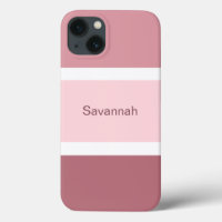 Gepersonaliseerde Roze En Witte Strepen Modern
