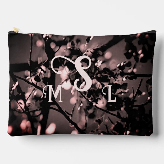 Gepersonaliseerde Roze en Zwart Abstract Botanisch Etui (Voorkant)