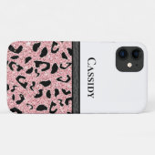 Gepersonaliseerde roze en zwarte dierenprint Case-Mate iPhone case (Achterkant (horizontaal))