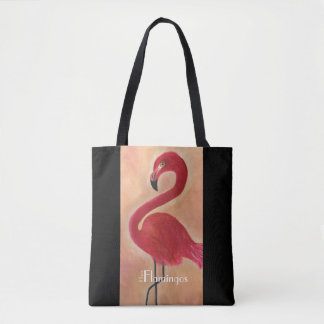 Gepersonaliseerde roze flamingo Art Draagtas