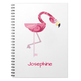 Gepersonaliseerde roze flamingo Bird Notitieboek