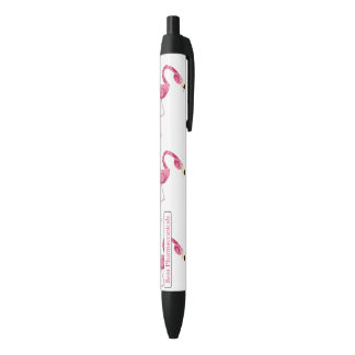 Gepersonaliseerde roze flamingo Bird Zwarte Inkt Pen