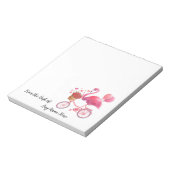 Gepersonaliseerde Roze Flamingo met Harten Notitieblok (Gedraaid)