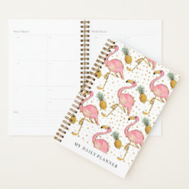 Gepersonaliseerde roze flamingo planner