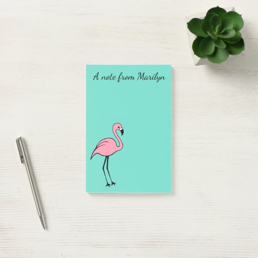 Gepersonaliseerde roze flamingo Post Het Notities Post-it® Notes (Kantoor)
