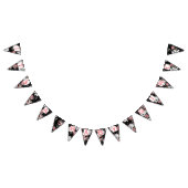 Gepersonaliseerde roze florale patten baby meisje vlaggetjes (Alle)