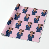 Gepersonaliseerde roze fotocollage Kids Verjaardag Cadeaupapier (Uitgerold)