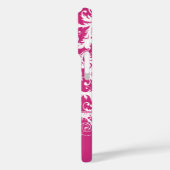 Gepersonaliseerde roze funky damast Case-Mate iPhone case (Achterkant / Links)