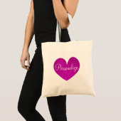Gepersonaliseerde roze glitter love canvas tas (Voorkant (product))