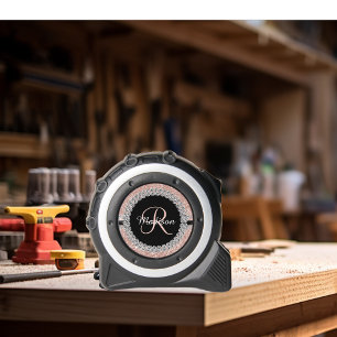 Gepersonaliseerde Roze Gouden Diamant Glitter Uite Rolmaat