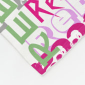 Gepersonaliseerde Roze/Groene Custom Name Collage Fleece Deken (Hoek)